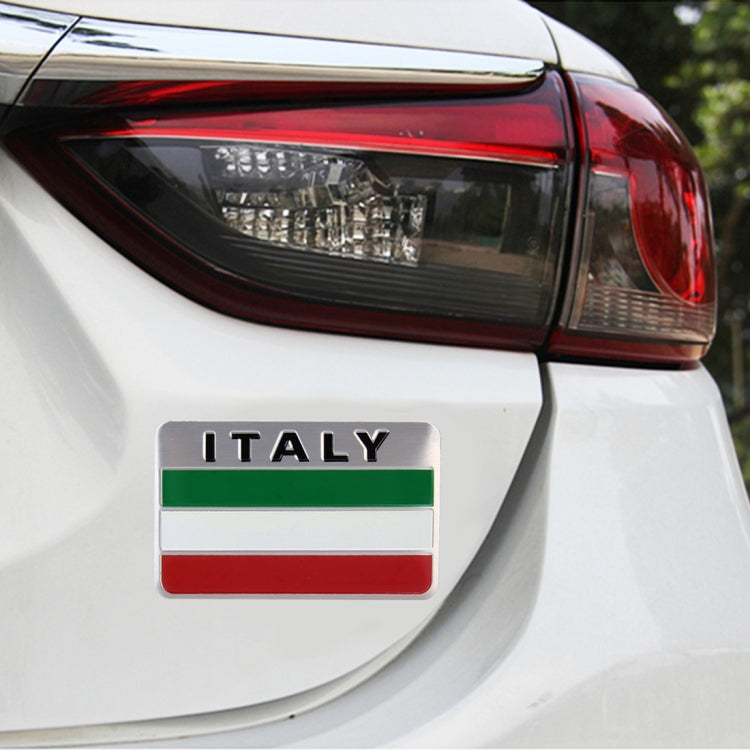 Shield Shape Metal Car Badge Decorative Sticker, Size: Small, Italy Flag 1, French Flag, Italy Flag 2