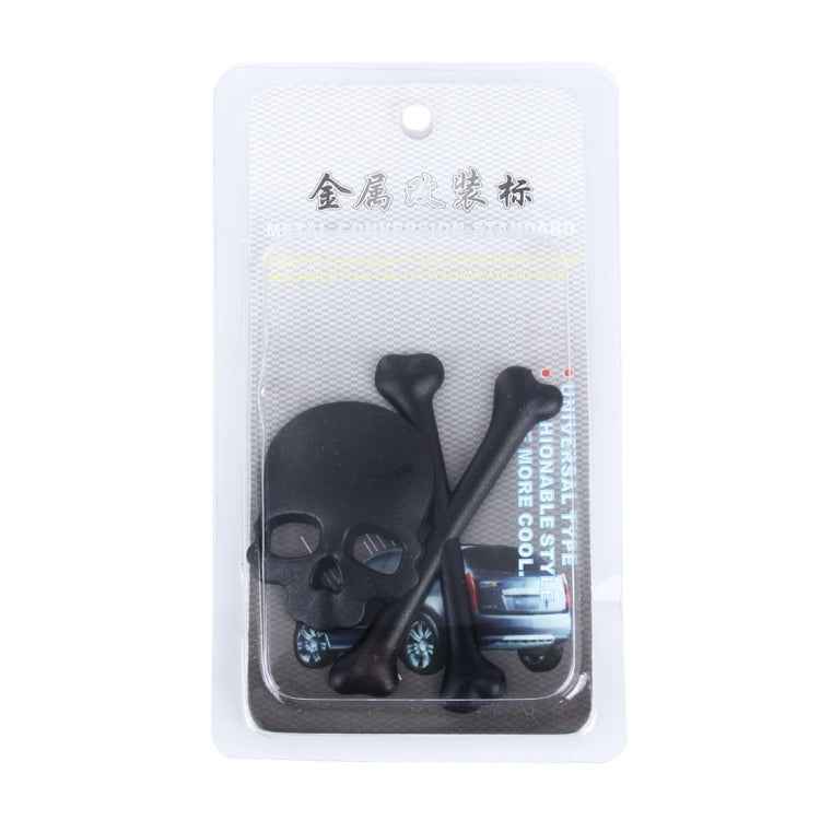 Skull And Cross Bone Shape Shining Metal Car Universal Sticker