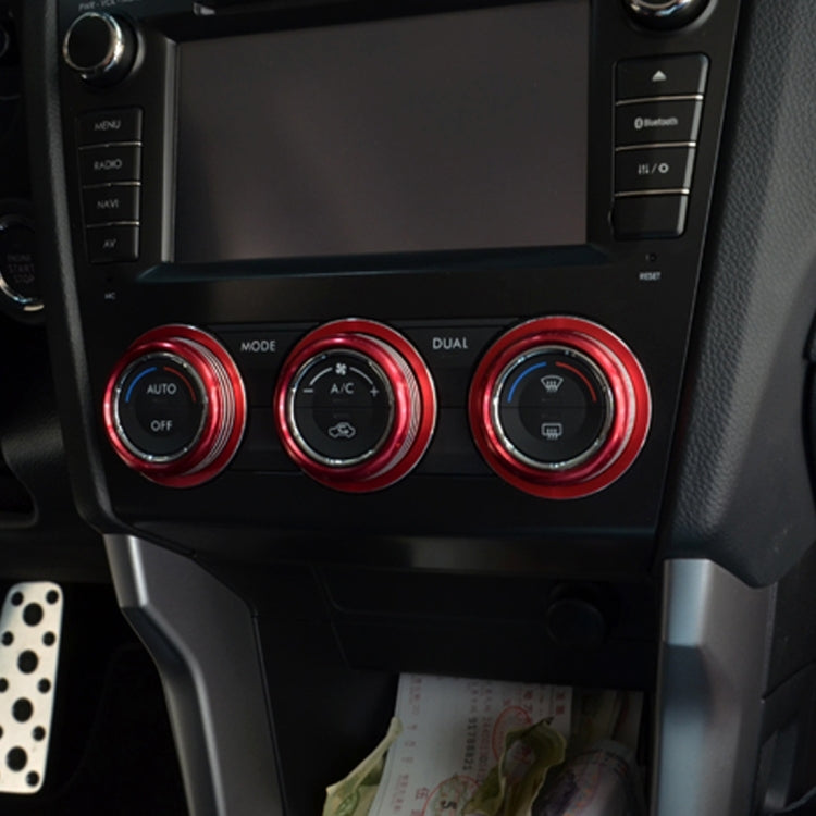3 PCS Car Aluminum Air Conditioner Knob Case For Subaru