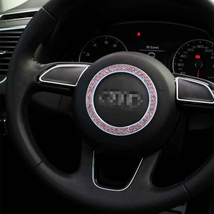 Universal Car Aluminum Steering Wheel Decoration Ring with Diamond For Start Stop Engine System