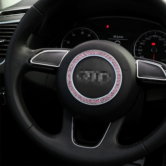 Universal Car Aluminum Steering Wheel Decoration Ring with Diamond For Start Stop Engine System