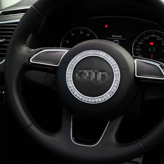 Universal Car Aluminum Steering Wheel Decoration Ring with Diamond For Start Stop Engine System