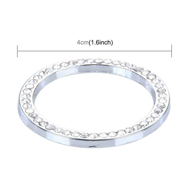 Universal Car Aluminum Steering Wheel Decoration Ring with Diamond For Start Stop Engine System