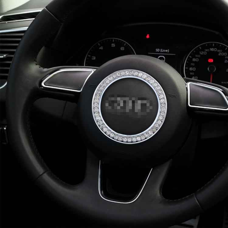 Universal Car Aluminum Steering Wheel Decoration Ring with Diamond For Start Stop Engine System