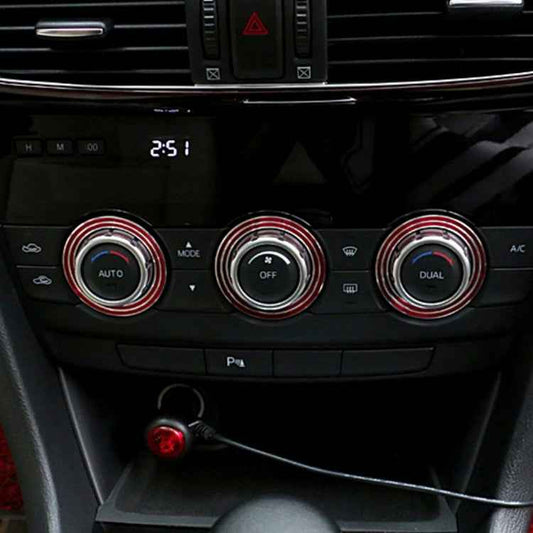 3 PCS Car Aluminum Air Conditioner Knob Case For ATENZA