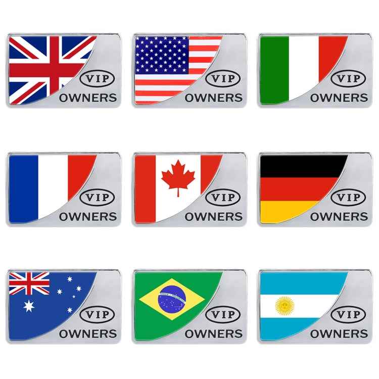 Universal Car Argentina Flag Rectangle Shape VIP Metal Decorative Sticker