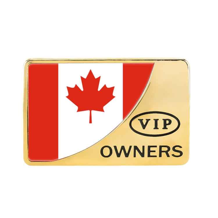 Universal Car Canada Flag Rectangle Shape VIP Metal Decorative Sticker