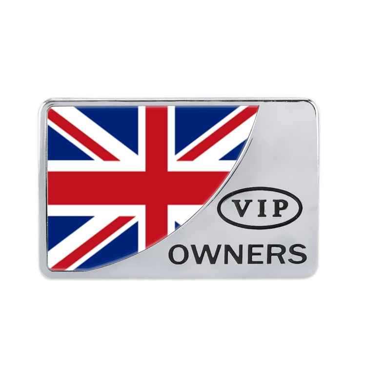 Universal Car UK Flag Rectangle Shape VIP Metal Decorative Sticker