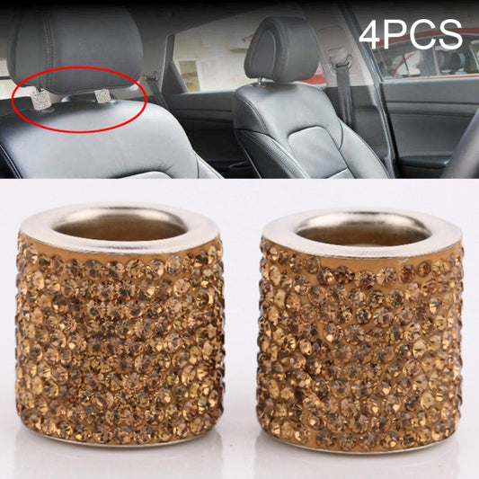 4 piezas de almohada de cabeza de cristal para coche, decoración modificada