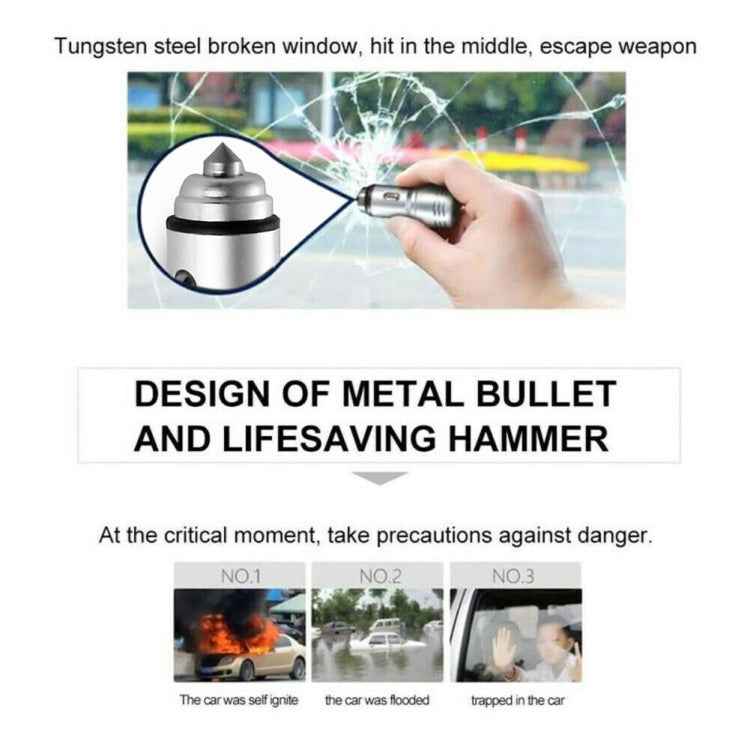 Car Diamond Aluminium Alloy QC3.0 Dual USB Quick Charger