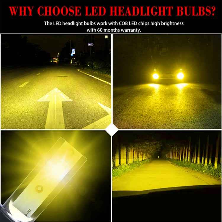 2 PCS H7 DC9-36V / 36W / 3000K / 6000LM IP68 Car / Motorcycle Mini COB LED Headlight Lamps / Fog Light