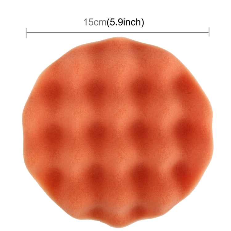 2 PCS Car Wax Sponge Round and Wavy Shape Sponge High-density Waxing Sponge，Size:15 x 15cm