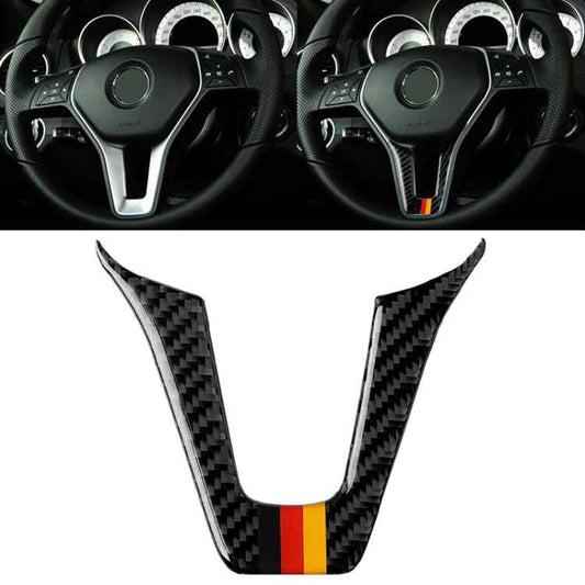 Car German Flag Carbon Fiber Steering Wheel Decorative Sticker for Mercedes-Benz, Steering Wheel (German Flag)