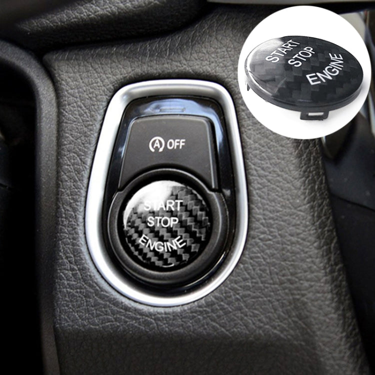 Car Carbon Fiber Engine Start Button Decoration Cover Trim for BMW E Chassis, For BMW E Chassis (Black)