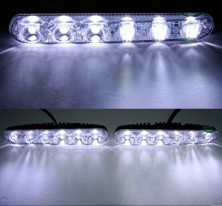 2 PCS LD-006 5730-6SMD 12W 1200LM 7000K White Light  Daytime Running Light.DC 12V
