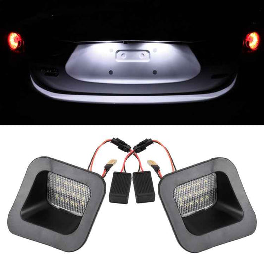 2 PCS DC12V / 2W / 6000K / 120LM Car LED License Plate Light 18LEDs SMD-3528 Lamps for Dodge, White Light