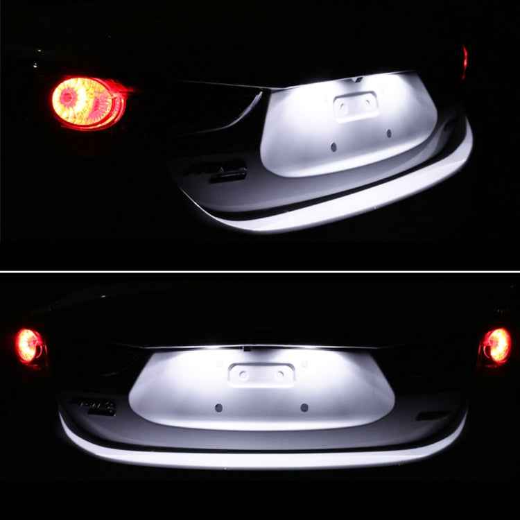 2 PCS DC12V / 2W / 6000K / 120LM Car LED License Plate Light 18LEDs SMD-3528 Lamps for Dodge, White Light