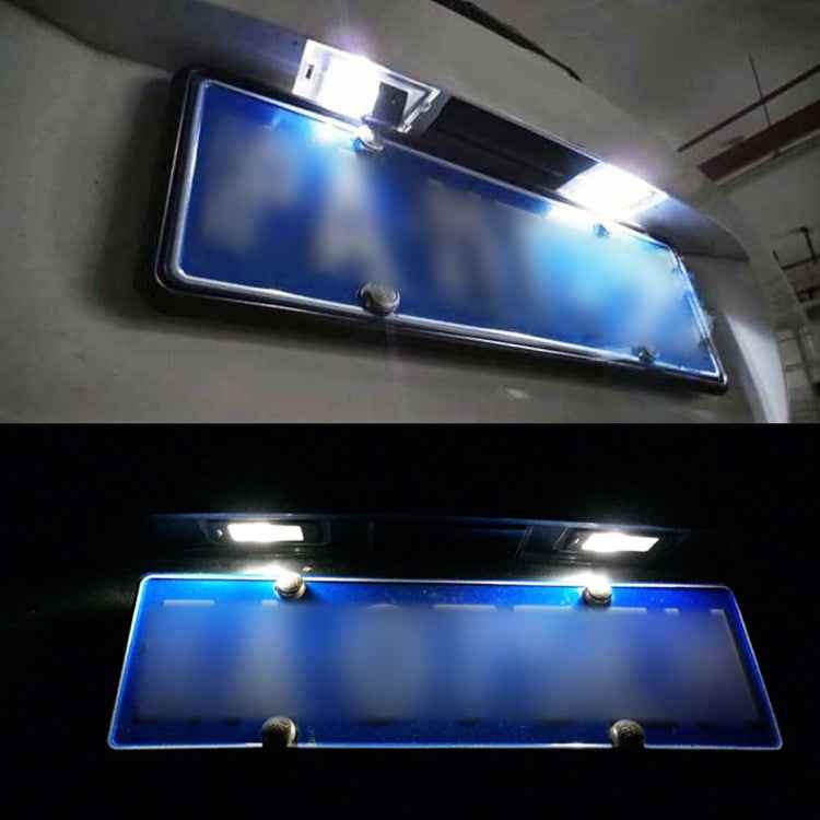 2 PCS DC12V / 2W / 6000K / 120LM Car LED License Plate Light 18LEDs SMD-3528 Lamps for Dodge, White Light