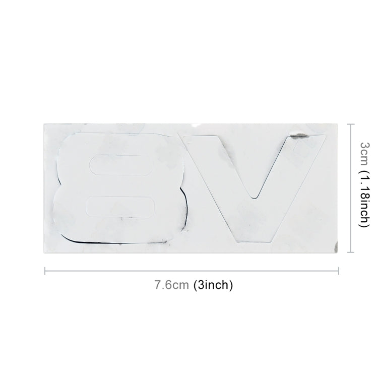 V8 Separate Shape Car Metal Body Decorative Sticker