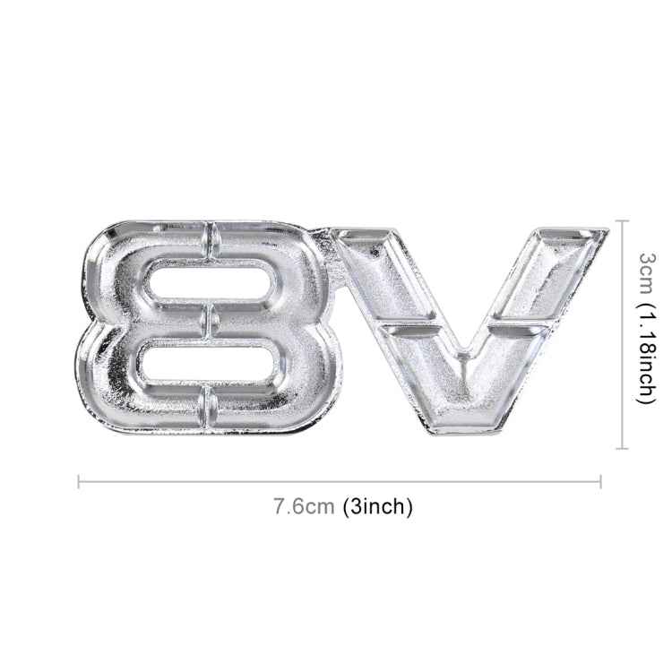 V8 Connect Shape Car Metal Body Decorative Sticker, Size : L