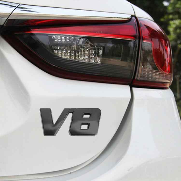 V8 Connect Shape Car Metal Body Decorative Sticker, Size : S