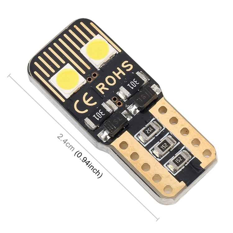 2 PCS T10 / W5W / 168 / 194 DC12V / 1.6W / 6000K / 130LM 4LEDs SMD-3030 Car Clearance Light, with Decoder