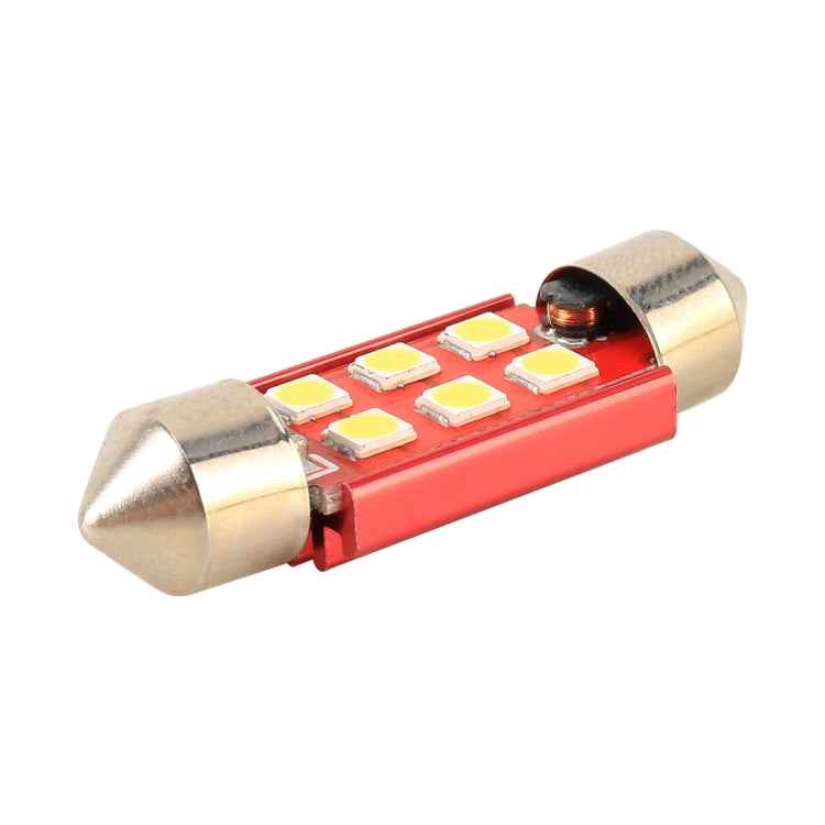 2 PCS 36mm DC12V / 2.2W / 6000K / 180LM 6LEDs SMD-3030 Car Reading Lamp