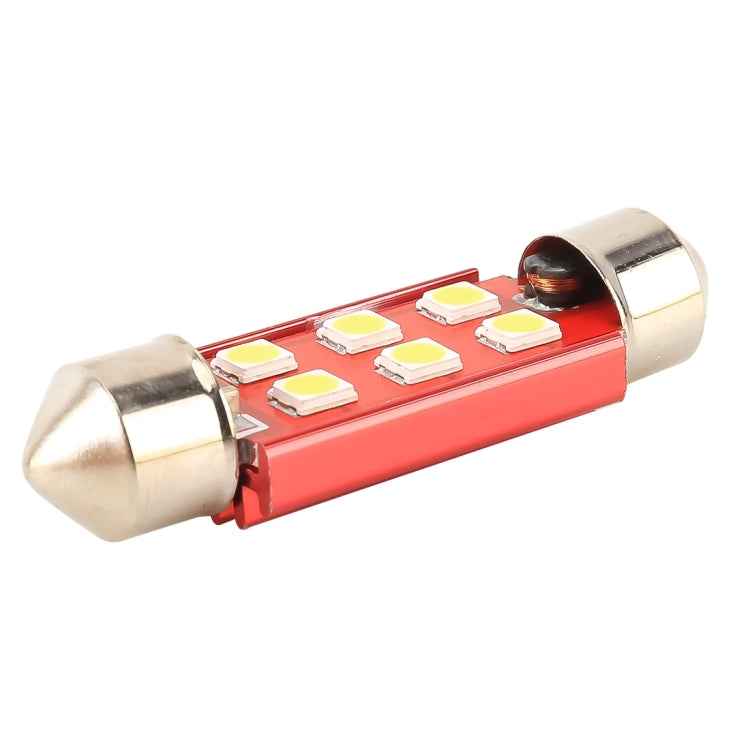 2 PCS 39mm DC12V / 2.2W / 6000K / 130LM 6LEDs SMD-3030 Car Reading Lamp