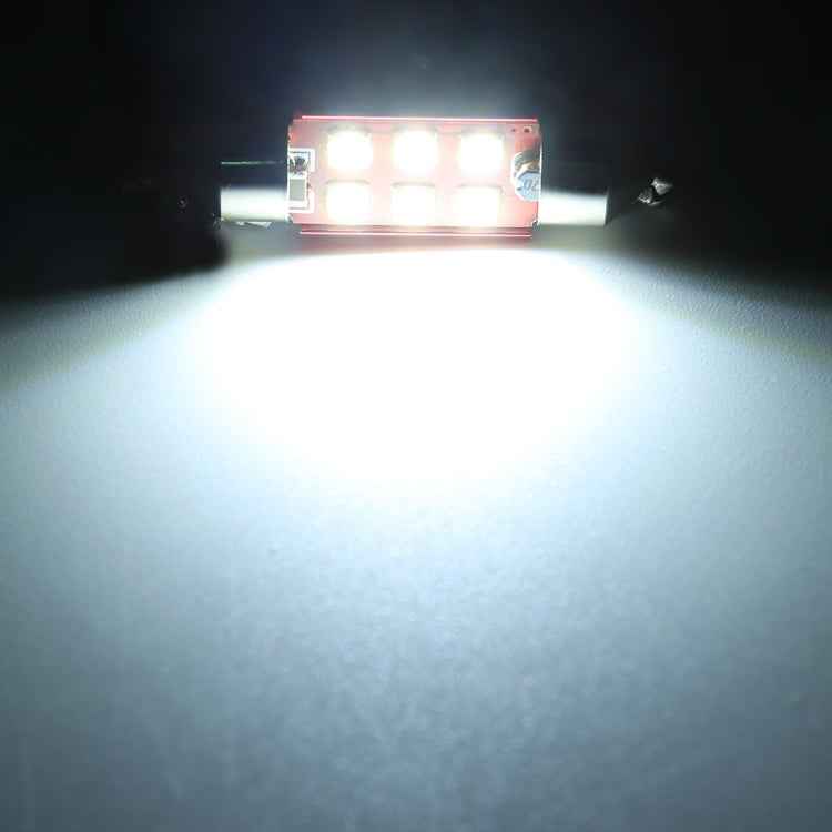 2 PCS 39mm DC12V / 2.2W / 6000K / 130LM 6LEDs SMD-3030 Car Reading Lamp