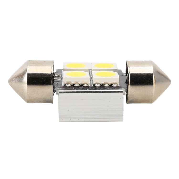10 PCS 31mm DC12V / 2W / 7000K / 80LM 4LEDs SMD-5050 Car Reading Lamp
