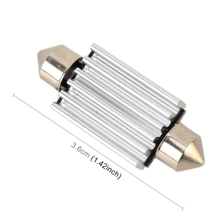 10 PCS 36mm DC12V / 2W / 7000K / 80LM 6LEDs SMD-5050 Car Reading Lamp