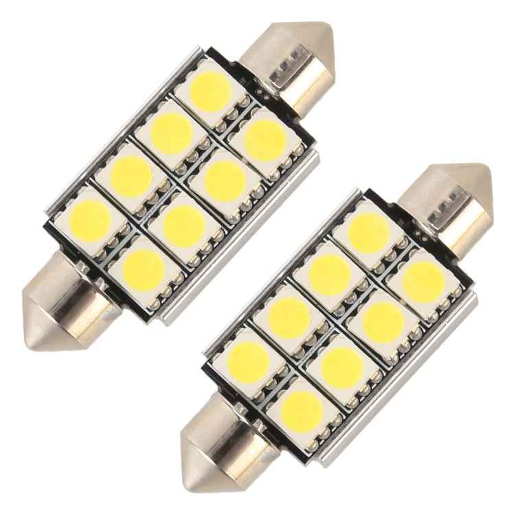 10 PCS 41mm DC12V / 2W / 7000K / 80LM 8LEDs SMD-5050 Car Reading Lamp