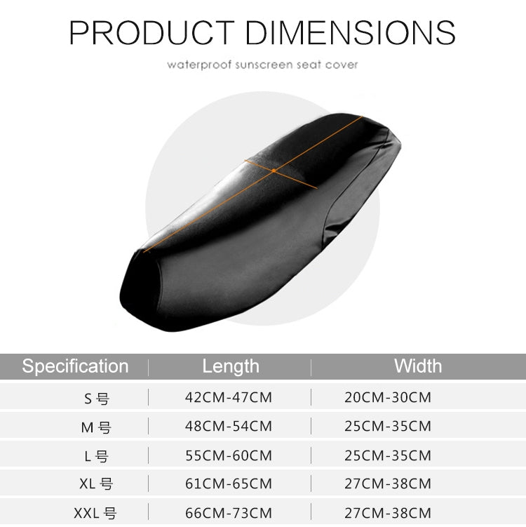 Waterproof Motorcycle Black Leather Seat Cover Prevent Bask In Seat Scooter Cushion Protect, Size: XL, Length: 61-65cm; Width: 27-38cm, Length: 61-65cm; Width: 27-38cm