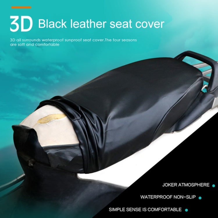 Waterproof Motorcycle Black Leather Seat Cover Prevent Bask In Seat Scooter Cushion Protect, Size: XL, Length: 61-65cm; Width: 27-38cm, Length: 61-65cm; Width: 27-38cm