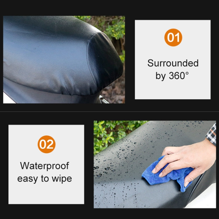 Waterproof Motorcycle Black Leather Seat Cover Prevent Bask In Seat Scooter Cushion Protect, Size: XL, Length: 61-65cm; Width: 27-38cm, Length: 61-65cm; Width: 27-38cm