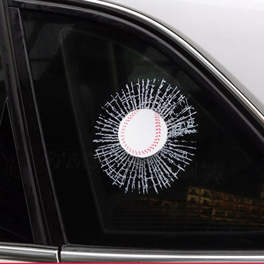 Creative 3D Deco Car Window Crack Decal Sticker, Sport Balls/Baseball