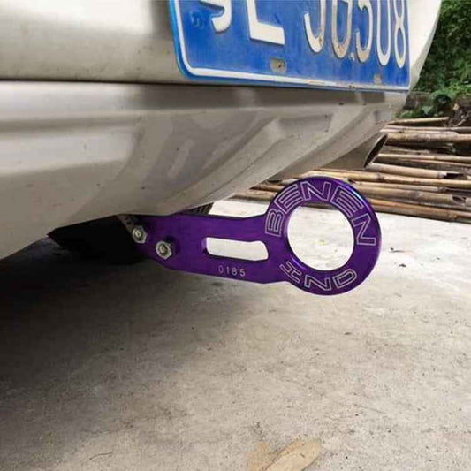 Benen Aluminum Alloy Rear Tow Towing Hook Trailer Ring for Universal Car Auto with Two Screw Holes