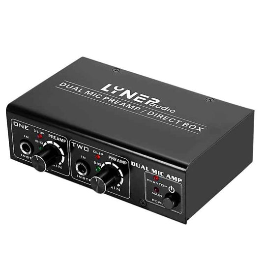 LINEPAUDIO A961 2-Channel Microphone Amplifier Electric Guitar Electric Bass Amplifier