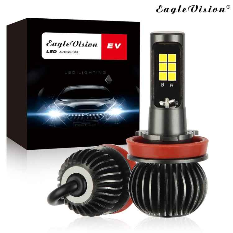 2 PCS EV15 H8 / H11 DC9-32V / 6W / IP67 Car LED Double Color Fog Light, Cold White Light + Amber Light