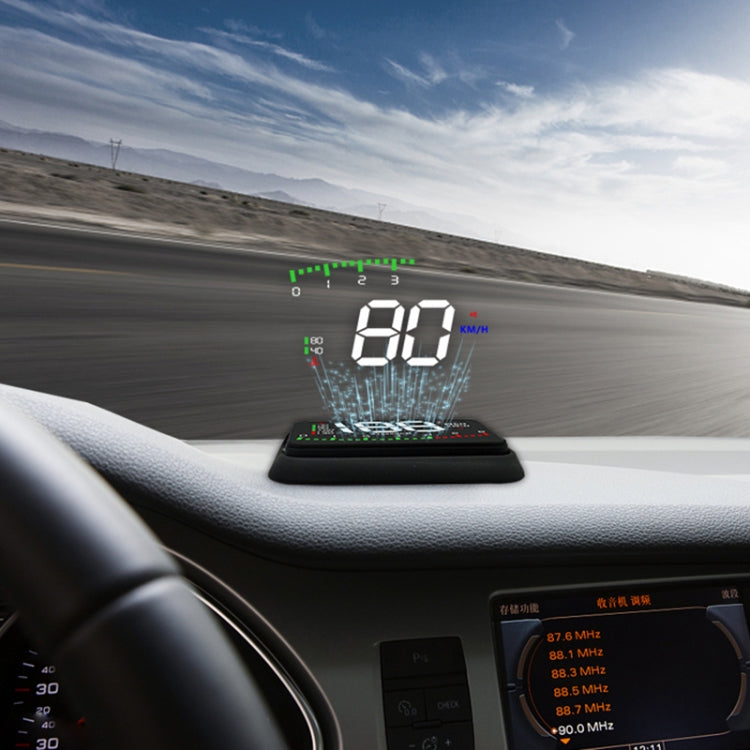A900 OBD2 3.5 inch Vehicle-mounted Head Up Display Security System, Support Car Speed / Engine Revolving Speed Display / Water Temperature / Voltage / Driving Mileage