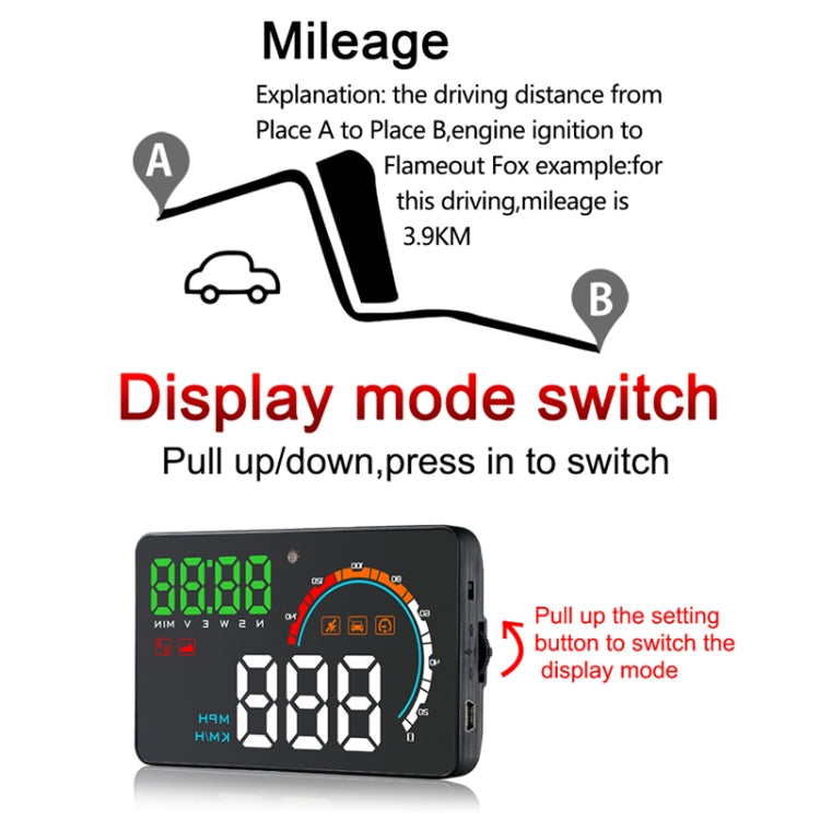 Q5 GPS 4 inch Vehicle-mounted Head Up Display Security System, Support Running Speed & Direction & Distance / Driving Kilometres /, Q5
