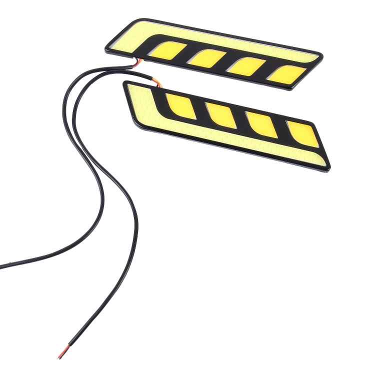 2 PCS DC 12V 10W 800LM 5500K Car DRL Daytime Running Lights Lamp,Cable Length:25cm(White Light + Yellow Light)