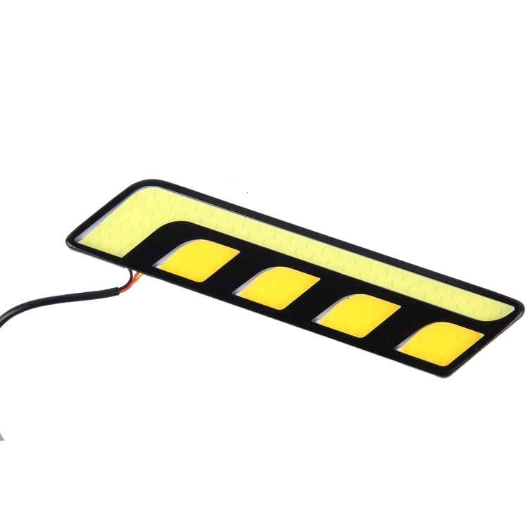 2 PCS DC 12V 10W 800LM 5500K Car DRL Daytime Running Lights Lamp,Cable Length:25cm(White Light + Yellow Light)