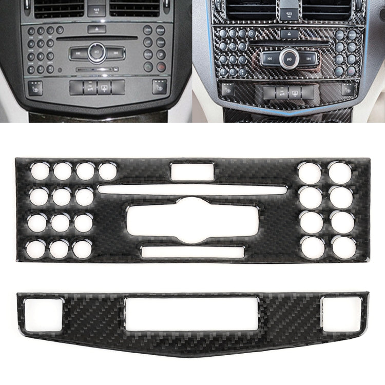 2 PCS Car CD Adjustment Frame Carbon Fiber Decorative Sticker for Mercedes-Benz W204 2007-2010, Right Driving, CD Adjustment Frame (C), Right Driving