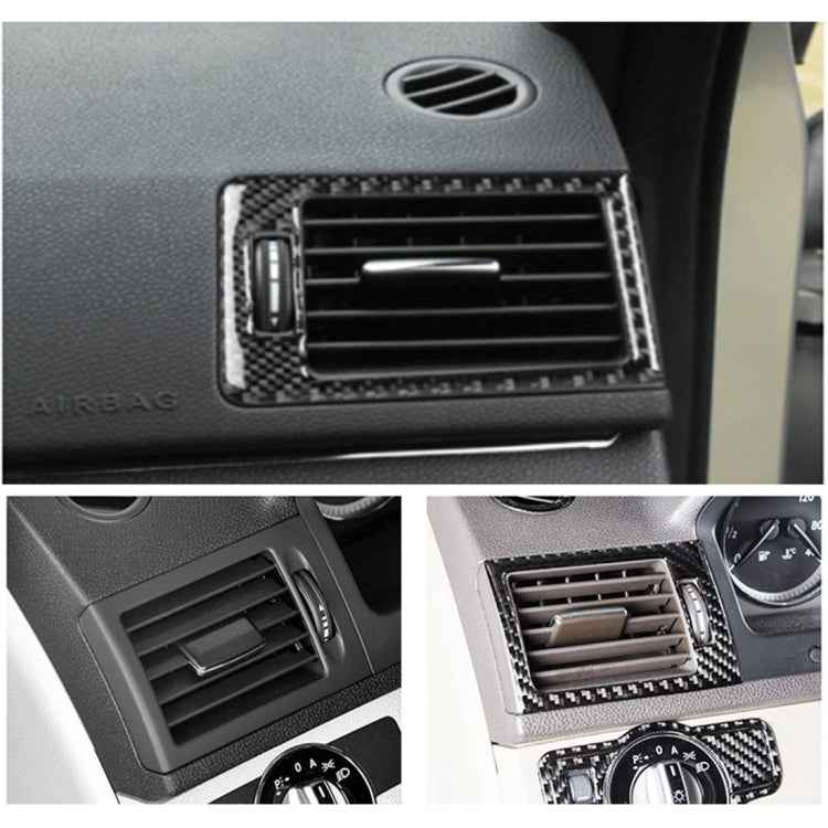 2 PCS Car Dashboard  Right and Left Air Outlet Frame Carbon Fiber Decorative Sticker for Mercedes-Benz W204 2007-2013