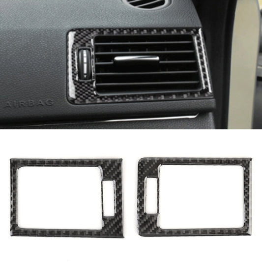 2 PCS Car Dashboard  Right and Left Air Outlet Frame Carbon Fiber Decorative Sticker for Mercedes-Benz W204 2007-2013, Dashboard Right and Left Air Outlet Frame