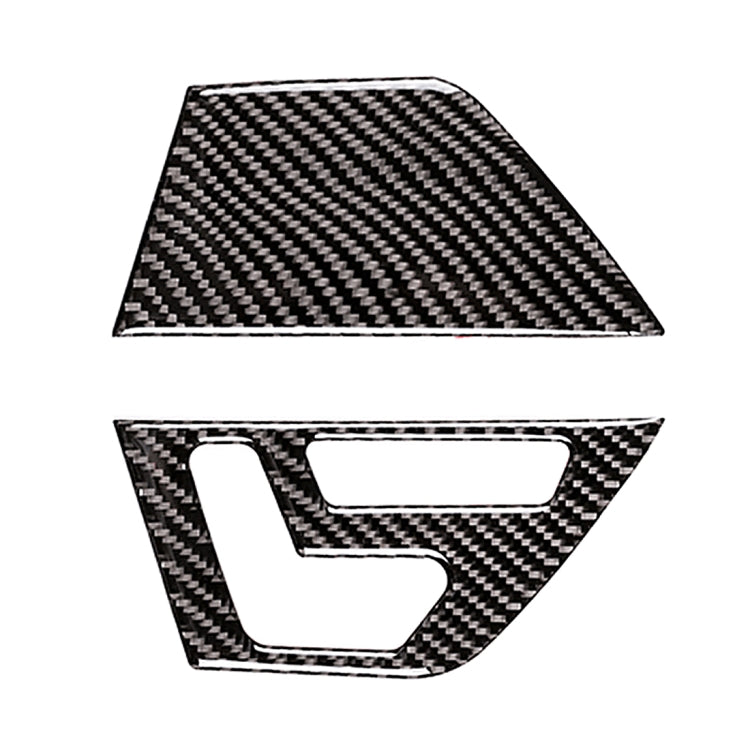 2 PCS Car Front Door Seat Adjustment Frame Carbon Fiber Decorative Sticker for Mercedes-Benz W204 2007-2013