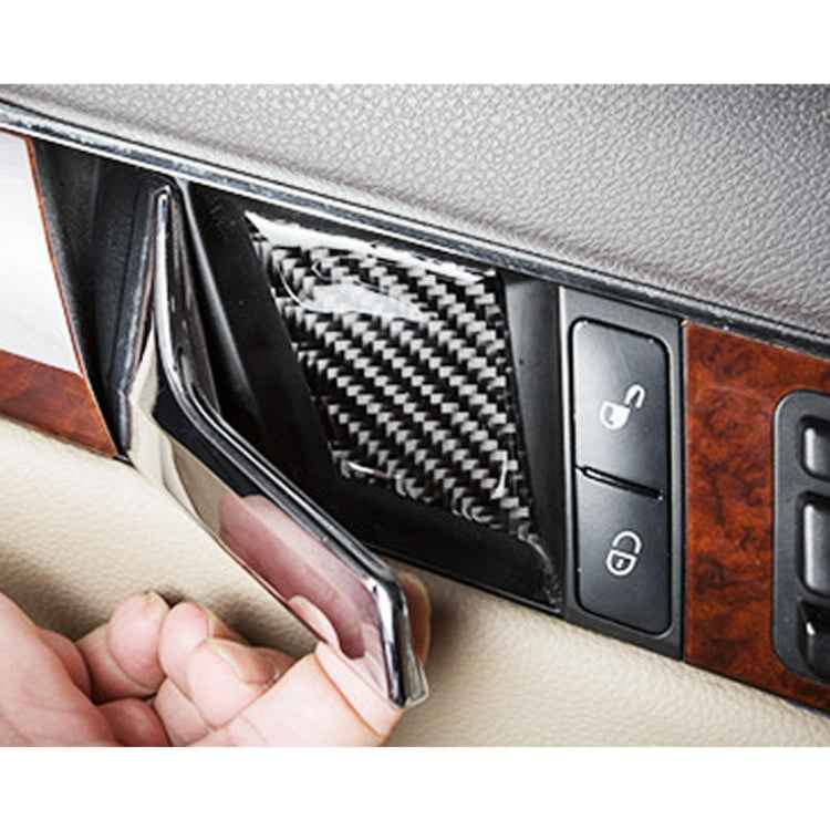 4 PCS Car Door Inner Handle Wrist Panel Carbon Fiber Decorative Sticker for Mercedes-Benz W204 2007-2013