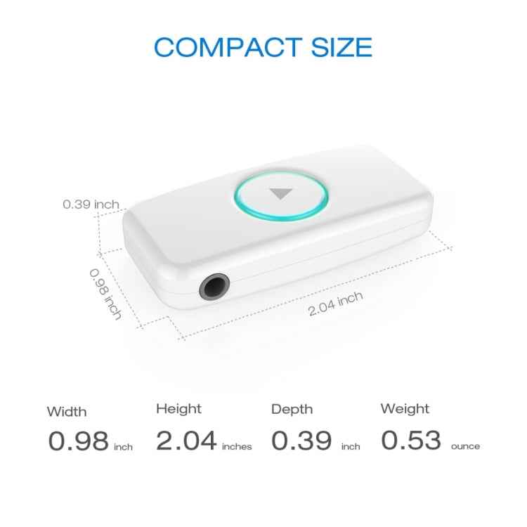 Doosl DSER102 Mini Car Bluetooth Wireless Music Receiver with 3.5mm Stereo Input Jack