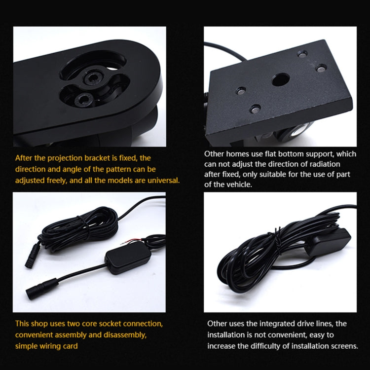 2 PCS DC 8-36V Ghost Shadow Courtesy Angel Wings Projection Lamp Car Door LED Welcome Lights, Red, White, Cold Blue, Blue